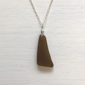 Hawaiian Sea Glass Sterling Silver Pendant & Chain